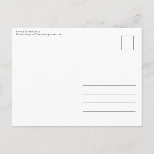 Koblenz Duitsland Briefkaart (Achterkant)