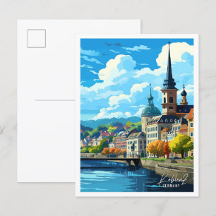 Koblenz Duitsland Kunst Vintage Reizen Illustratie Briefkaart
