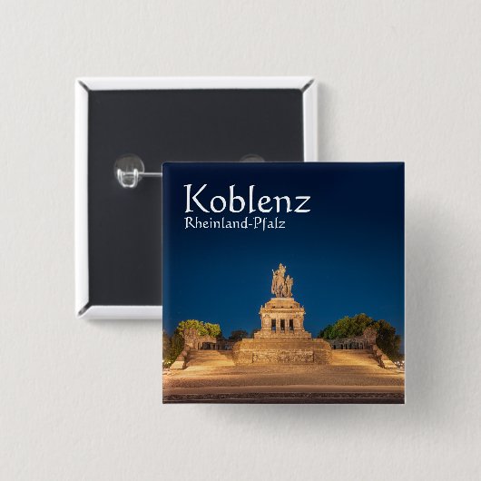 Koblenz Duitsland Vierkante Button 5,1 Cm (Voorkant /achterkant)