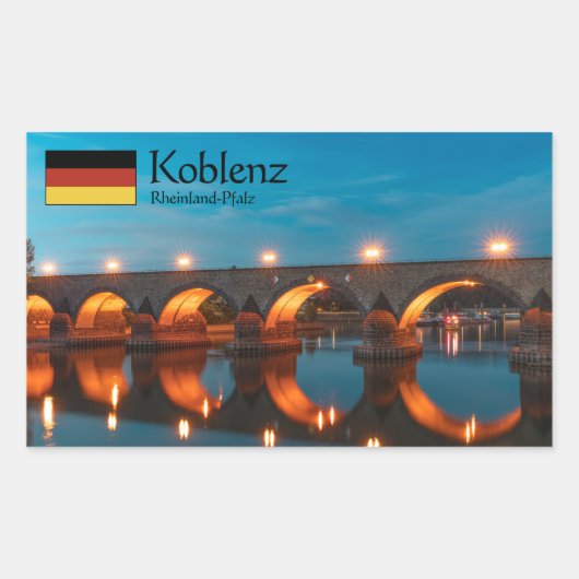 Koblenz Germany Souvenir Rechthoekige Sticker (Voorkant)