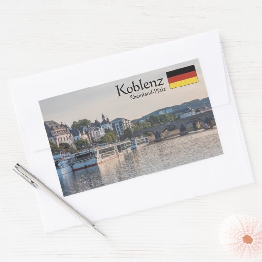 Koblenz Germany Souvenir Rechthoekige Sticker (Envelop)