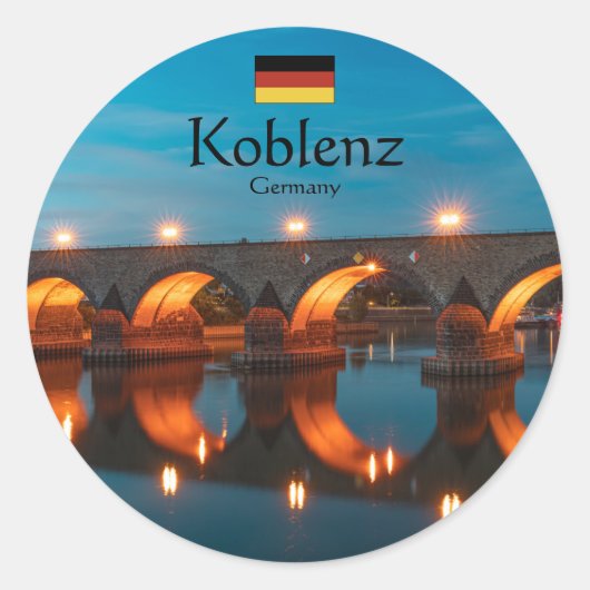 Koblenz Germany Souvenir Ronde Sticker (Voorkant)