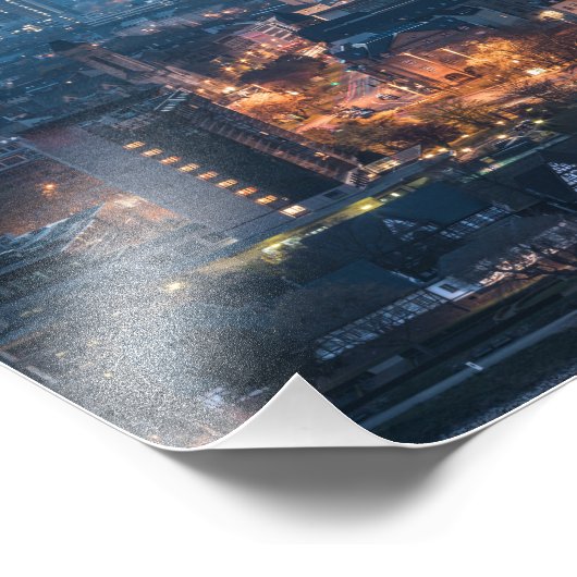 Koblenz 's nachts foto afdruk (Hoek)