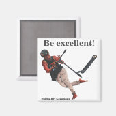 Kobold Kick Scooter Fantasy Art Button Magnet (Voorkant / Achterkant)