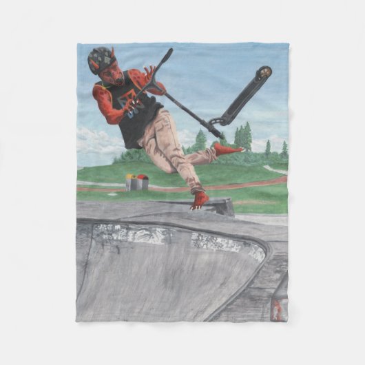 Kobold Kick Scooter Fantasy Art Fleece Deken (Voorkant)