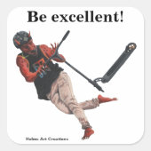 Kobold Kick Scooter Fantasy Art Square Stickers (Voorkant)