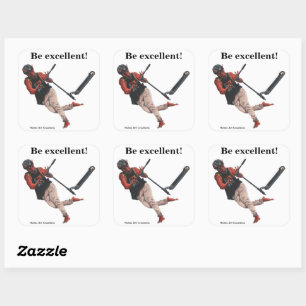 Kobold Kick Scooter Fantasy Art Square Stickers