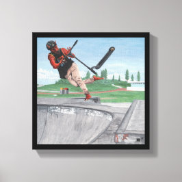Kobold Kick Scooter Sport Fantasy Canvas Afdrukken
