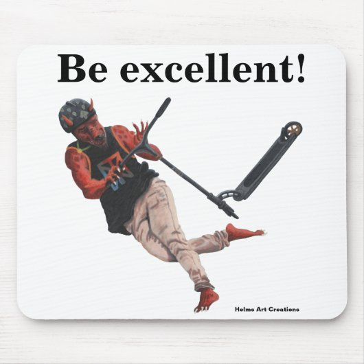 Kobold Kick Scooter Tricks Fantasy Art Muismat (Voorkant)