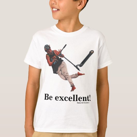 Kobold Kick Scooter Tricks Fantasy Art Shirten T-shirt (Voorkant)