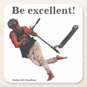 Kobold Kick Scooter Tricks Fantasy Paper Onderzett Kartonnen Onderzetters