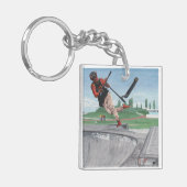 Kobold Scooter Trick Fantasy Art Acrylische Sleute Sleutelhanger (Voorkant Links)