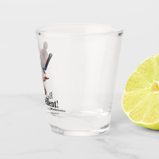 Kobold Scooter Tricks Fantasy Art Shot Glass Glas (Rechts)