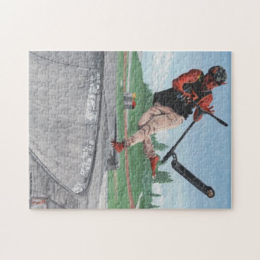 Kobold Scooter Tricks Fantasy Medium Jigzaag Puzzl Legpuzzel (Horizontaal)