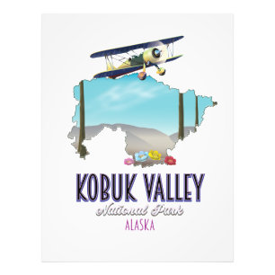 Kobuk Valley Alaska nationaal park kaart Foto Afdruk