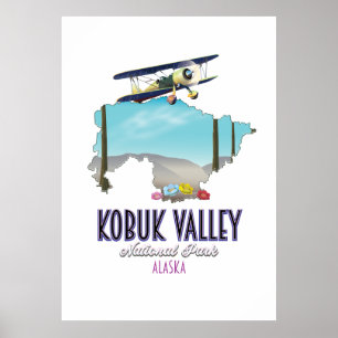 Kobuk Valley Alaska nationaal park kaart Poster