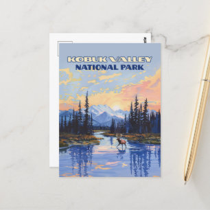 Kobuk Valley Nationaal Park Alaska Caribou Vintage Briefkaart