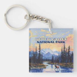 Kobuk Valley Nationaal Park Alaska Caribou Vintage Sleutelhanger