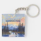 Kobuk Valley Nationaal Park Alaska Caribou Vintage Sleutelhanger (Achterkant)