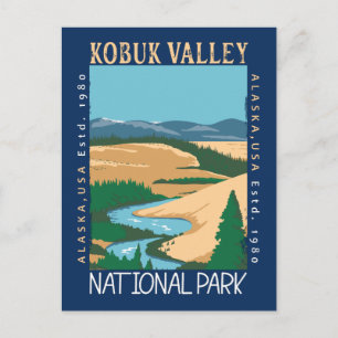 Kobuk Valley National Park Alaska Retro Gesleten Briefkaart