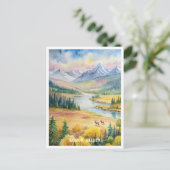 Kobuk Valley National Park Waterverf Schilderen Briefkaart (Staand voorkant)