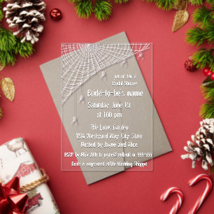 Kobwebben en White Spiders Bridal Shower Invitatio Acryl Uitnodigingen