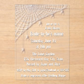 Kobwebben en White Spiders Bridal Shower Invitatio Acryl Uitnodigingen (Voorkant)