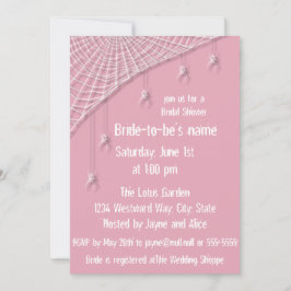 Kobwebben en White Spiders Bridal Shower Invitatio Kaart