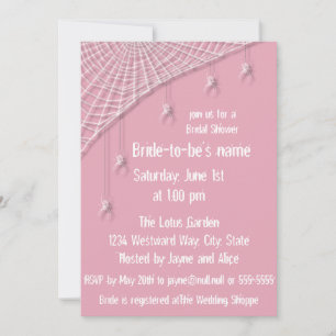 Kobwebben en White Spiders Bridal Shower Invitatio Kaart