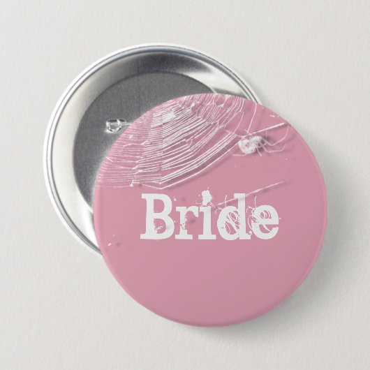 Kobwebben en White Spiders Bride Ronde Button 7,6 Cm (Voorkant /achterkant)