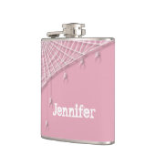 Kobwebben en witte spinnen heupfles (Links)