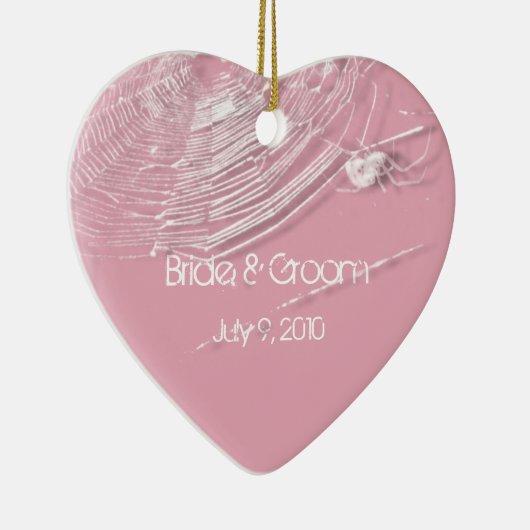 Kobwebben en witte spinnen Keepsak Wedding Ornamen Keramisch Ornament (Rechts)