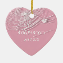 Kobwebben en witte spinnen Keepsak Wedding Ornamen Keramisch Ornament