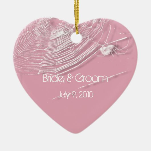 Kobwebben en witte spinnen Keepsak Wedding Ornamen Keramisch Ornament (Voorkant)