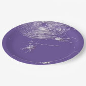 Kobwebben en witte spinnen papieren bordje (Gekanteld)