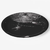 Kobwebben en witte spinnen papieren bordje (Gekanteld)