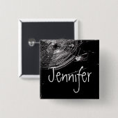 Kobwebben en witte spinnen vierkante button 5,1 cm (Voorkant /achterkant)