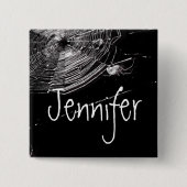 Kobwebben en witte spinnen vierkante button 5,1 cm (Voorkant)