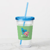 Koby en Momo Tumbler Green Acryl Drinkbeker (Achterkant)