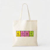 Koby periodieke tabelnaam canvas tas (Voorkant)