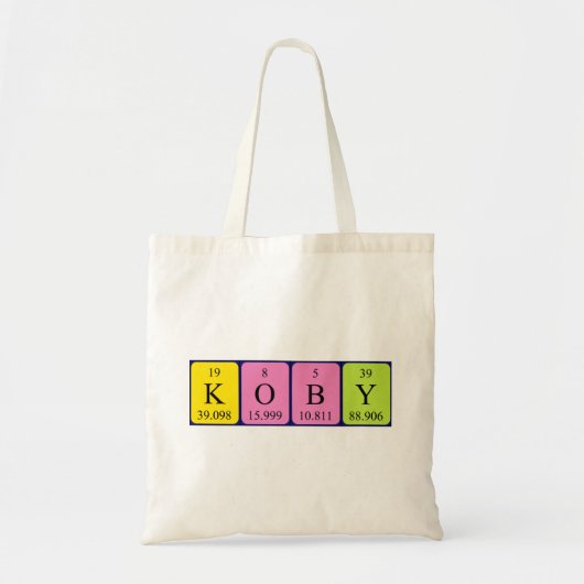 Koby periodieke tabelnaam canvas tas (Voorkant)