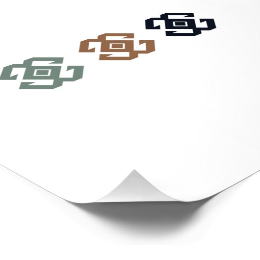 Koç Boynuzu (Ram Horn) Turks Motief Poster (Hoek)