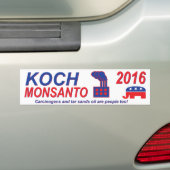 Koch Monsanto voor President 2016 Bumpersticker (Op auto)