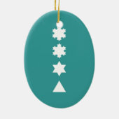 Koch Snowflakes Keramisch Ornament (Achterkant)