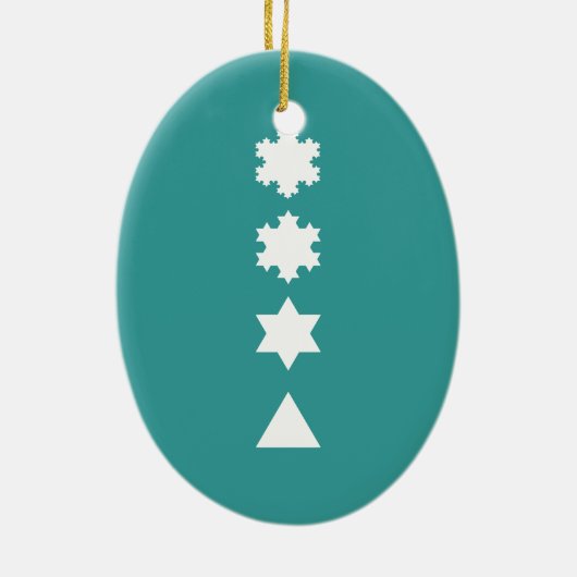 Koch Snowflakes Keramisch Ornament (Achterkant)
