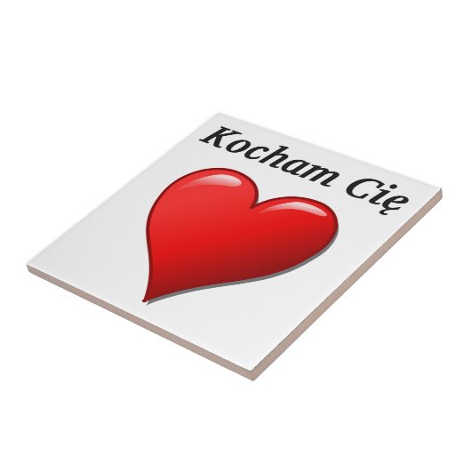 Kocham Cię - Ik hou van je in het Pools Tegeltje (Zijkant)