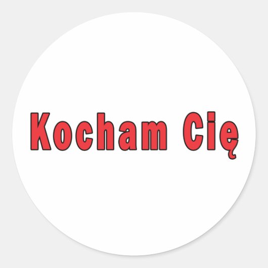 Kocham Cie - Ik hou van je Ronde Sticker (Voorkant)