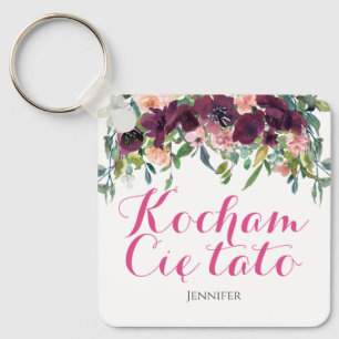 Kocham Cię tato Ik hou van je vader in de Poolse G Sleutelhanger