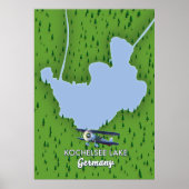 Kochelsee lake, Germany map  Poster (Voorkant)