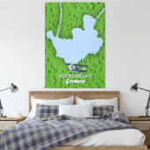 Kochelsee meer, Duitsland kaart Canvas Afdruk (Insitu (Slaapkamer))